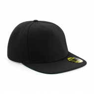 Cappello nero/nero 5 pannelli con visiera piatta e sotto visiera verde da personalizzare Original Flat Peak Snapback