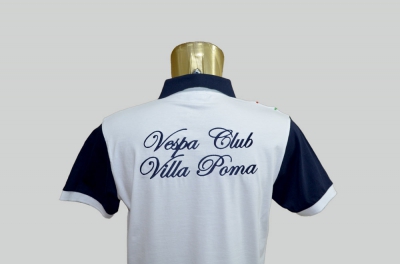 Polo Vespa Club Villa Poma con ricamo personalizzato su dorso